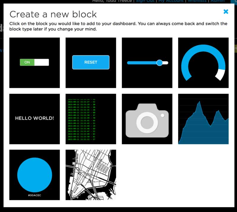 List of Block Types to Choose From